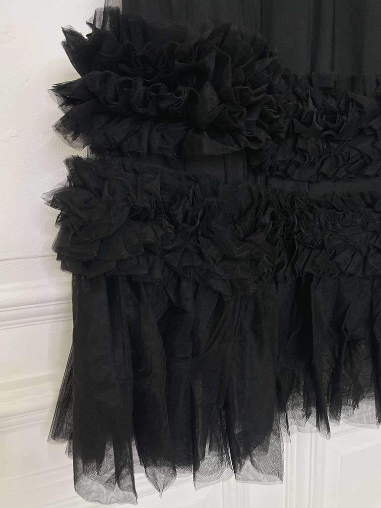 Malissa J Ruffle Mesh Skirt - Black