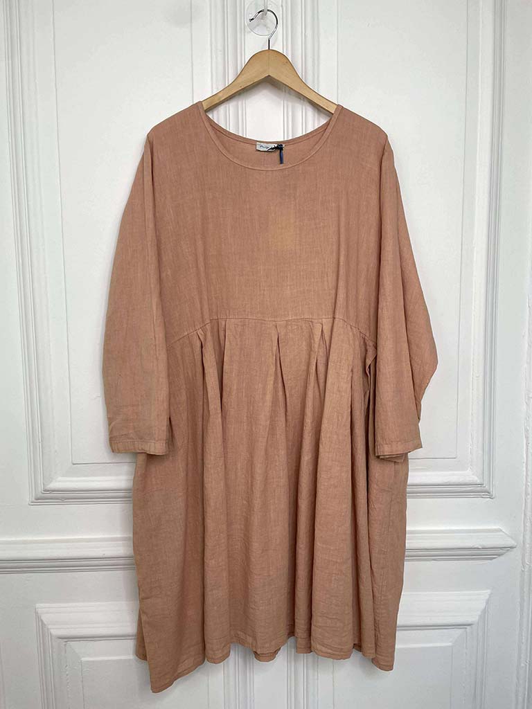 Linen Smock Dress - Pesca