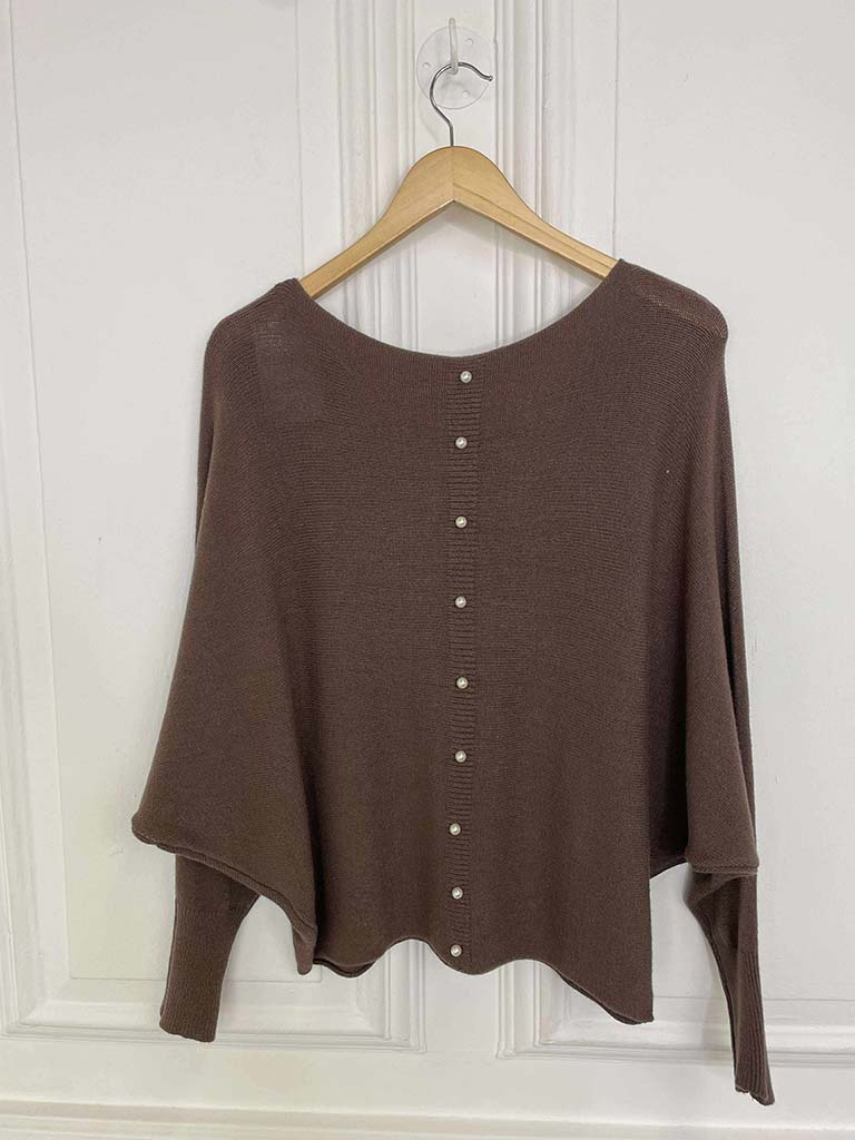 Pearl Back Knit - Chocolate