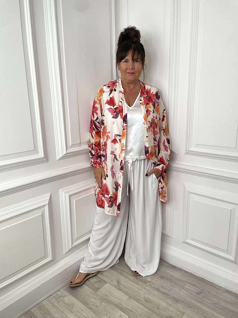 Watercolour Floral Shirt Tunic