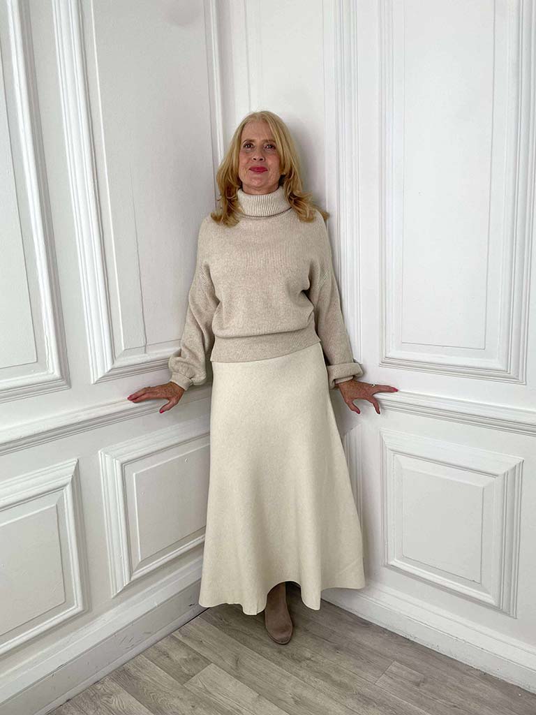 Polo Neck Knit - Stone