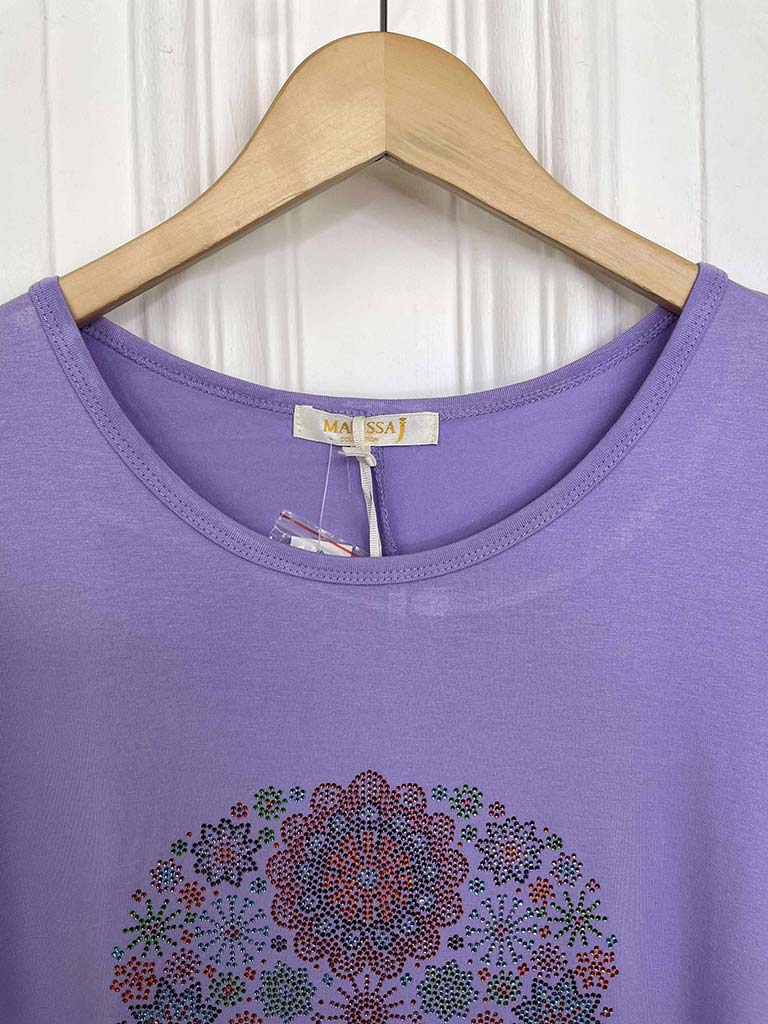 Malissa J Studded Skull Swing Tee - Lilac