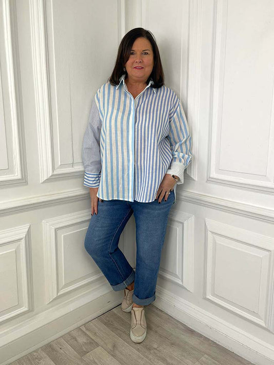 Candy Stripe Shirt - Sky