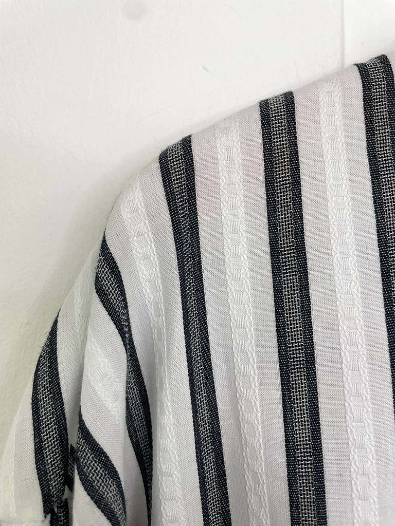 Striped Cotton Shirt - Black