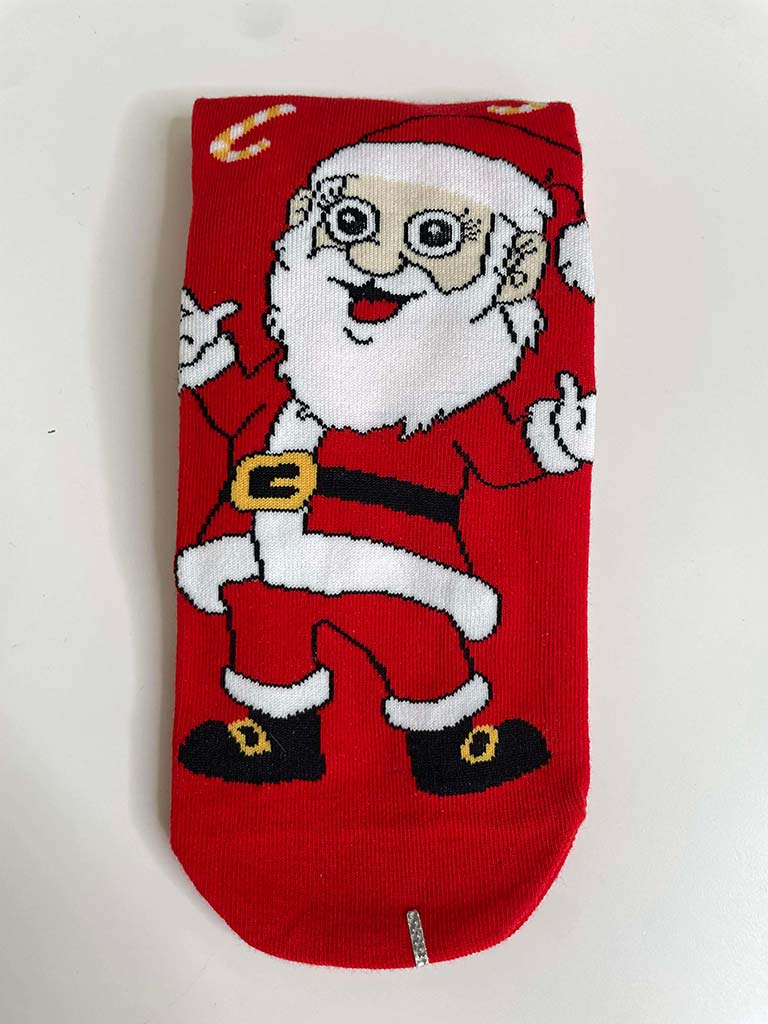 Candy Cane Santa Socks - Red