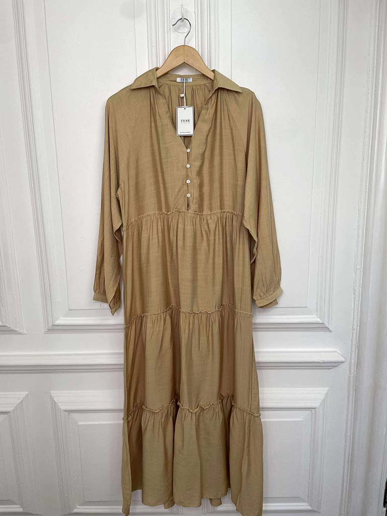 Tiered Midaxi Dress - Sand
