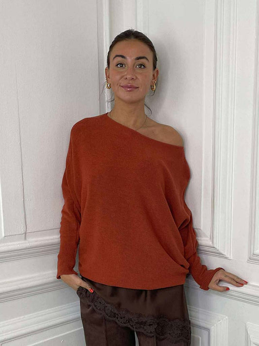 Pearl Back Knit - Rust