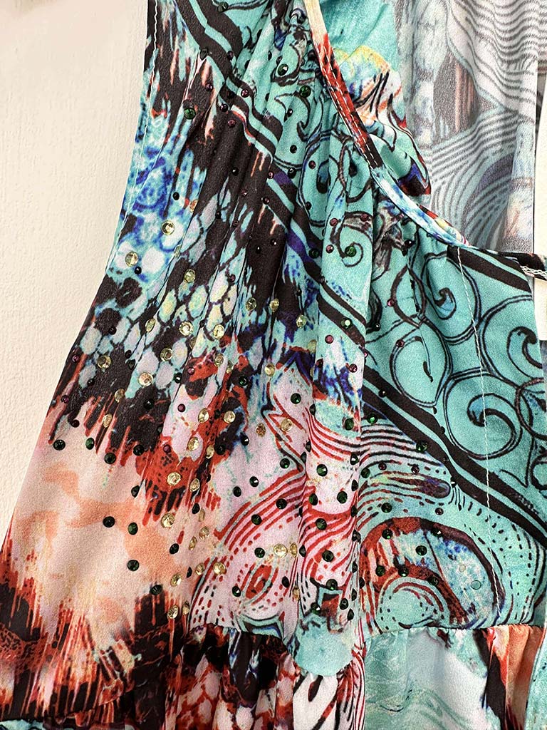 Malissa J Aqua Tiered Maxi Dress