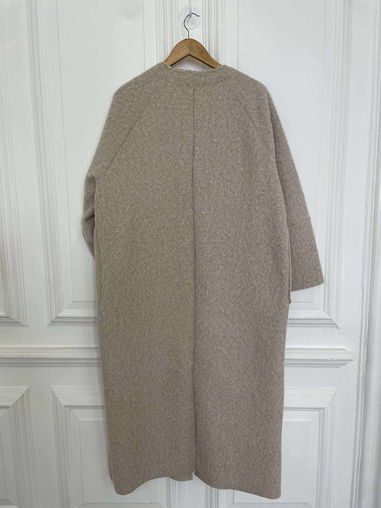 Edge to Edge Felted Coat - Stone