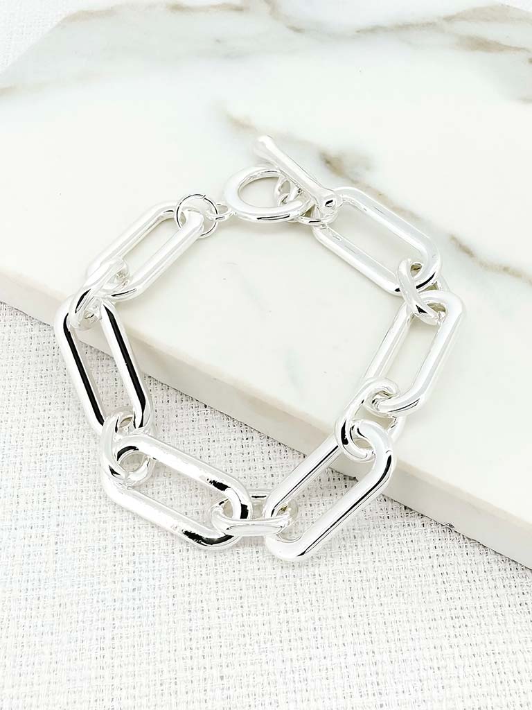 Envy T-Bar Chainlink Bracelet - Silver