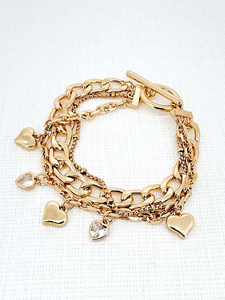 Envy Heart Charm Bracelet - Gold
