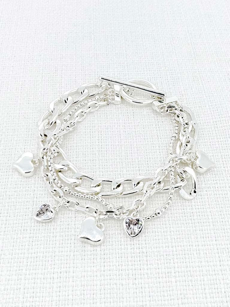 Envy Heart Charm Bracelet - Silver