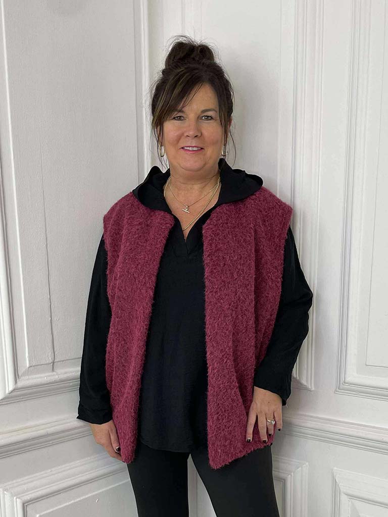 Boucle Waistcoat - Mulberry