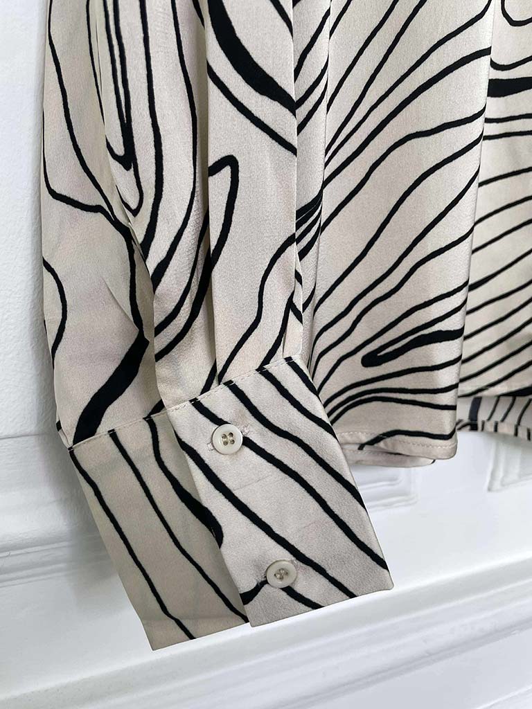 Swirl Silk Feel Shirt - Ivory