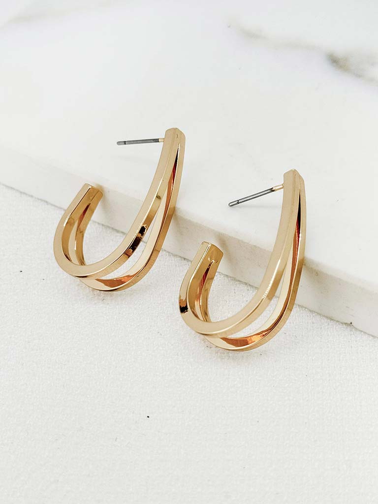 Envy Split Hoop Earrings - Gold