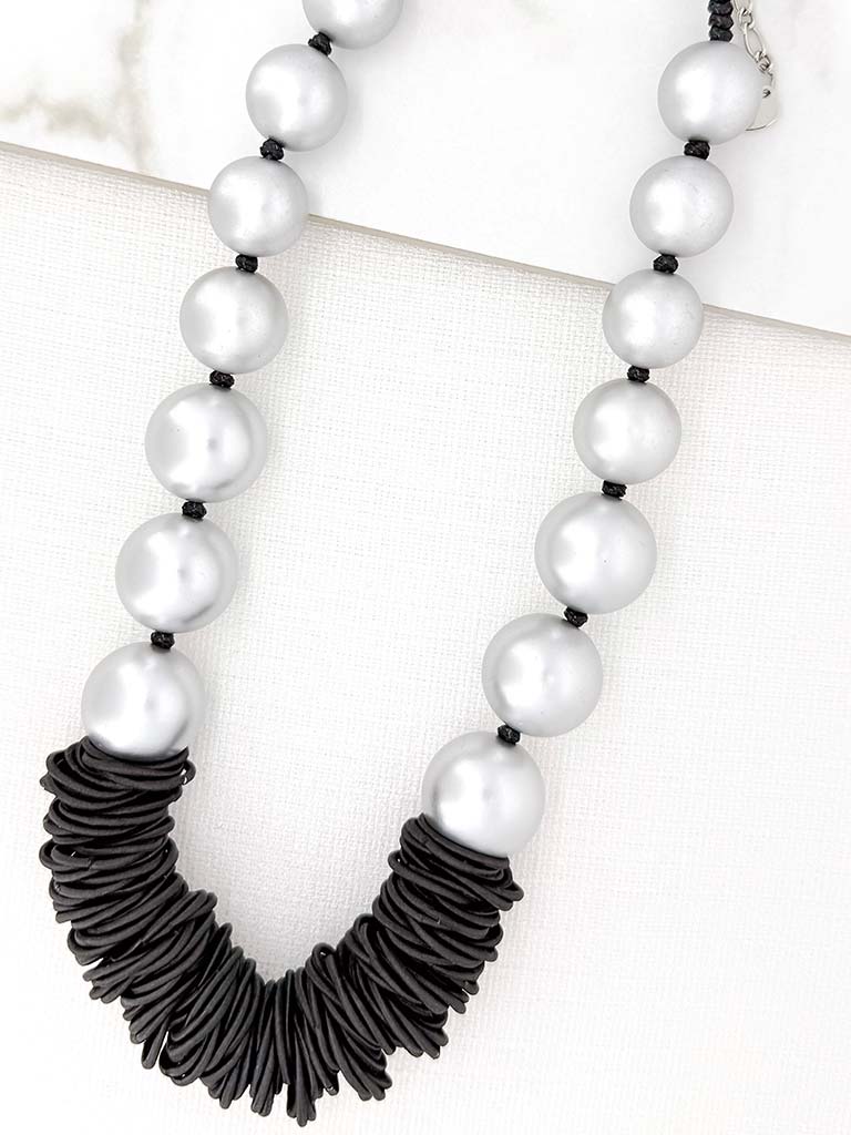 Envy Silver Chunky Bead Necklace