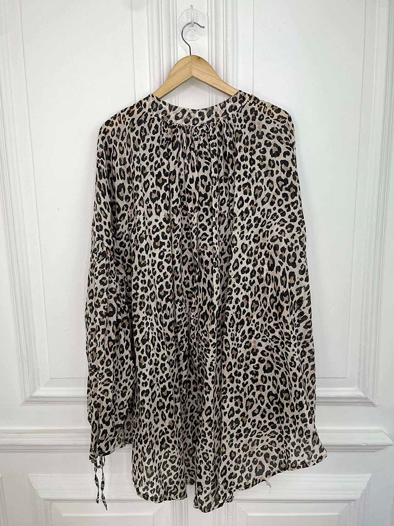 Oversized Leopard Print Tunic