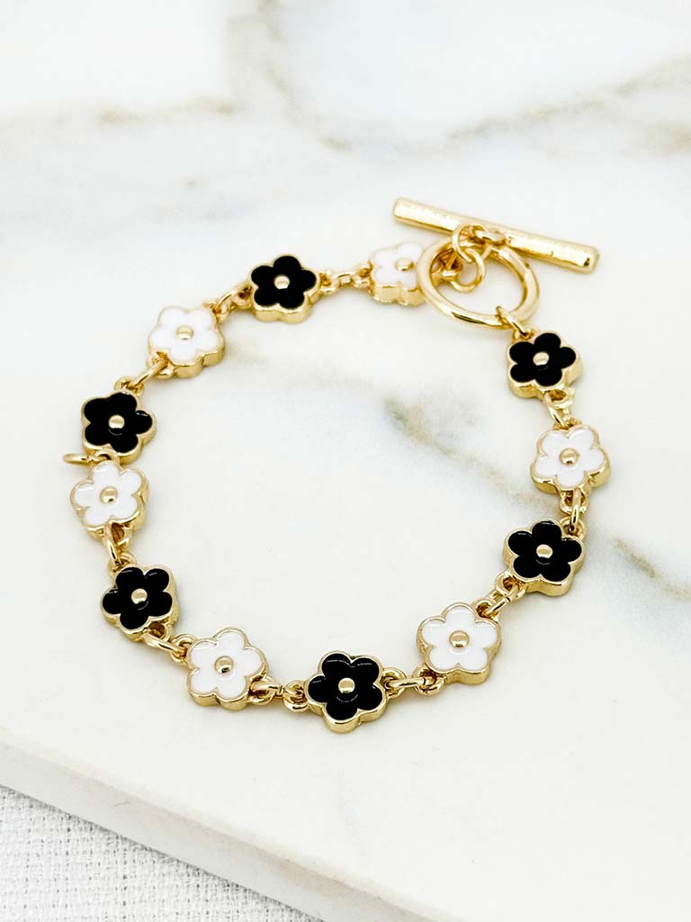 Envy T-Bar Daisy Bracelet - Gold