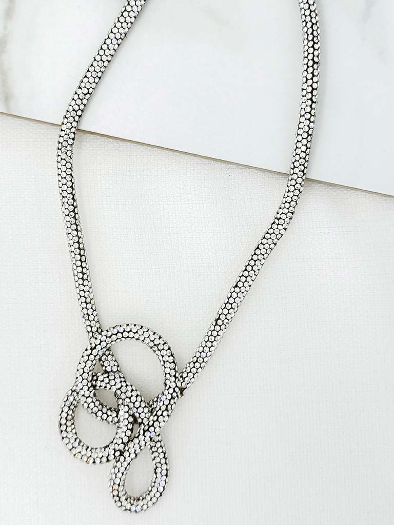 Envy Shimmer Knot Necklace - Silver