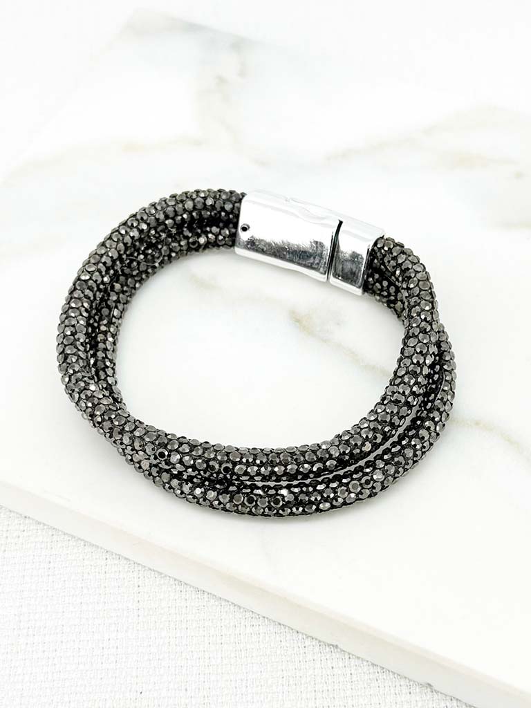 Envy Shimmer Wrap Bracelet - Black