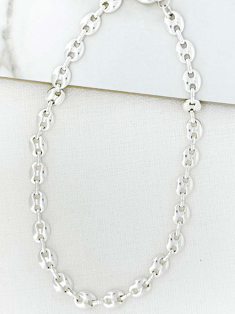 Envy Ellipse Link Necklace - Silver