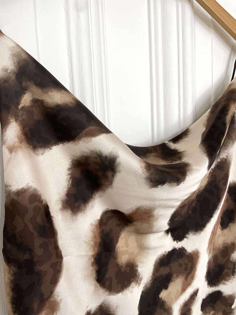 Leopard Draped Cami - Chocolate