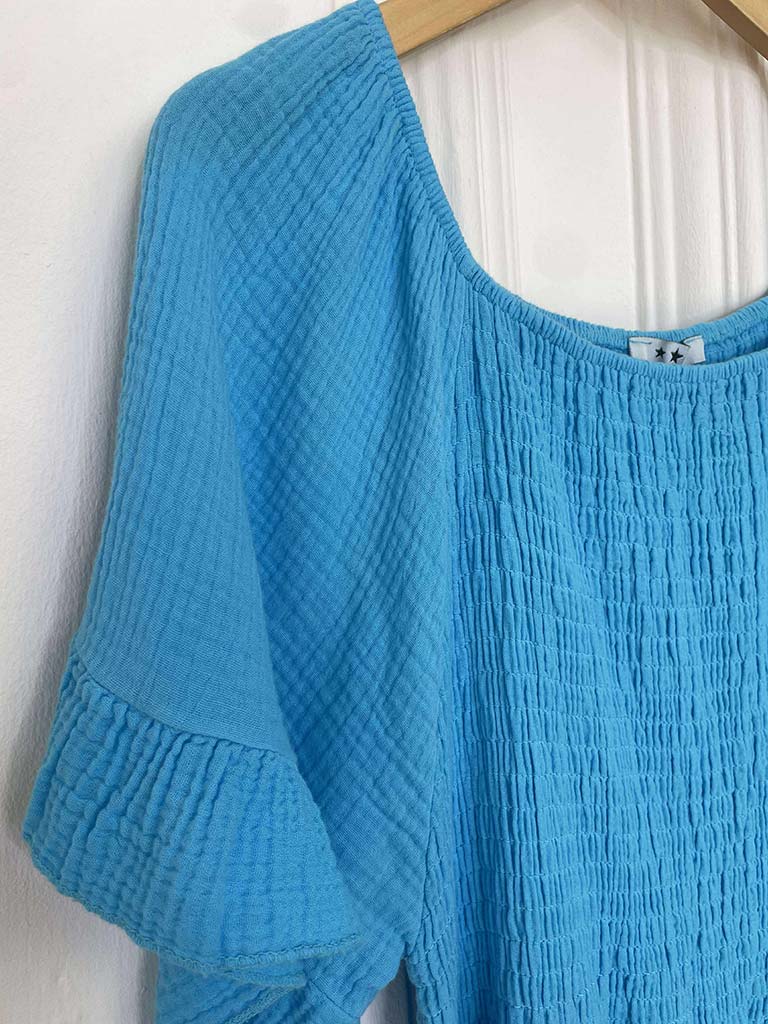 Cotton Sun Dress - Aqua