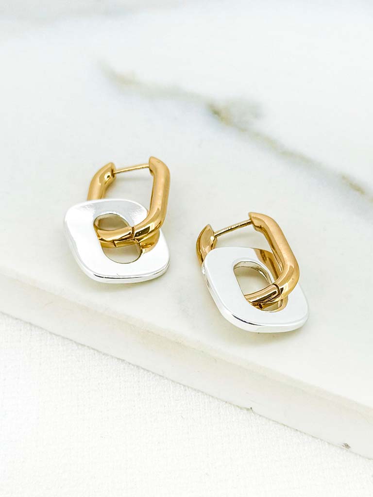 Envy Hoop Disc Earrings - Silver