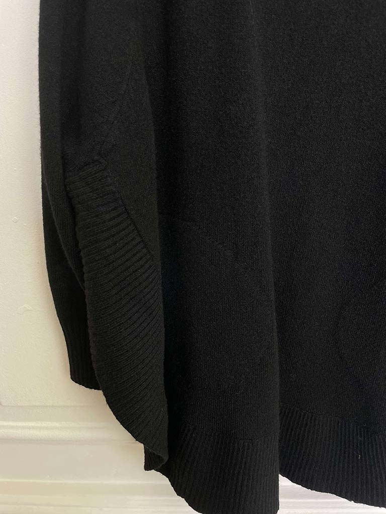 Scooped Pocket Knit - Black