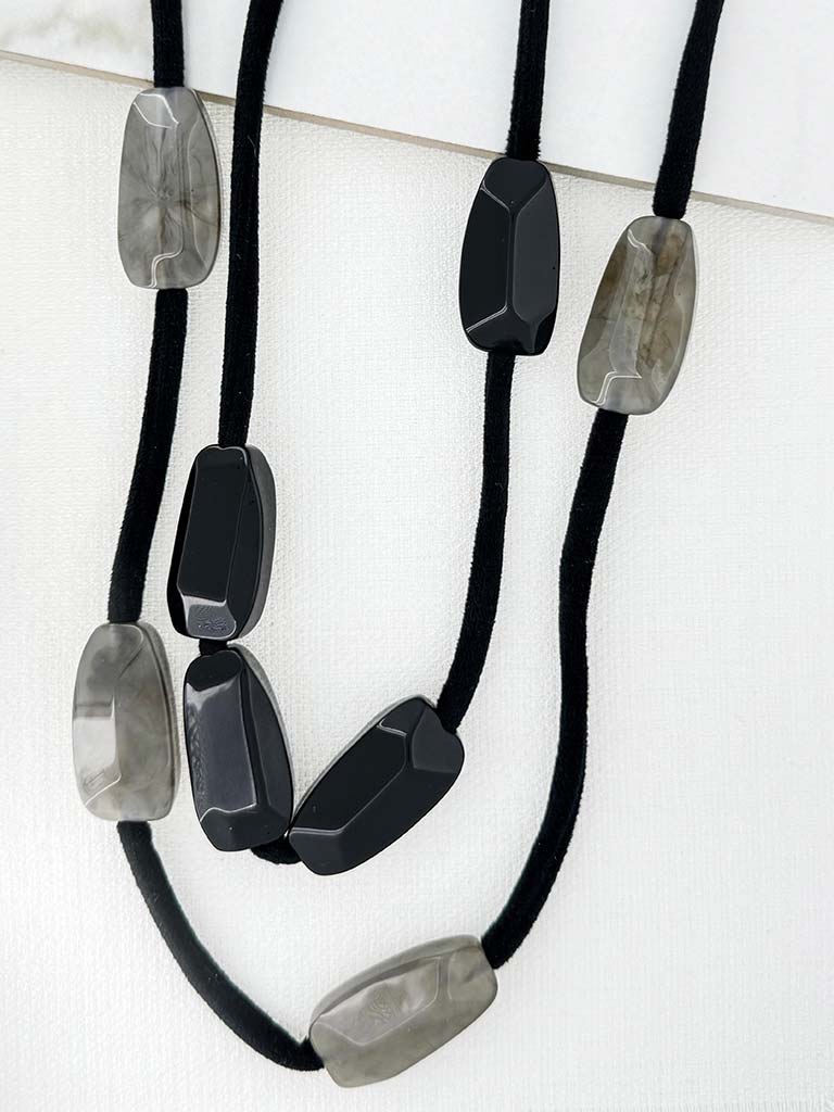 Envy Faux Suede Chunky Bead Necklace
