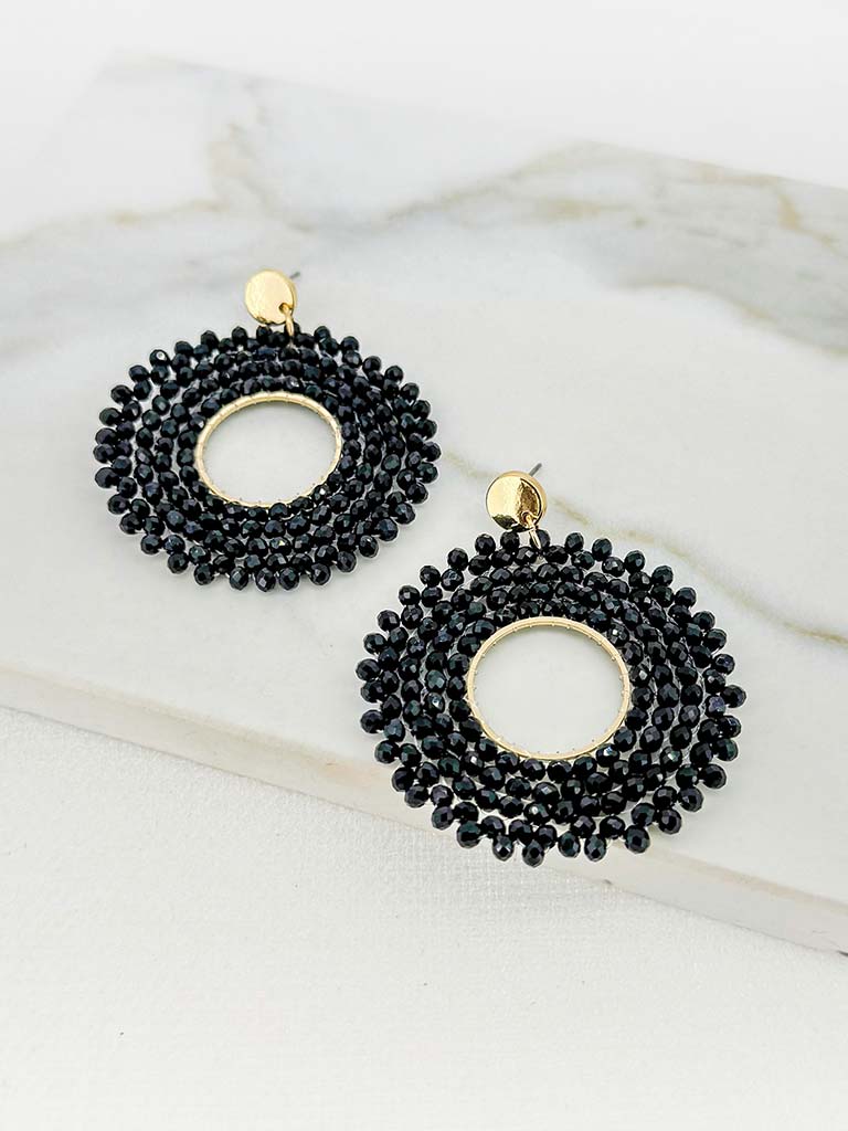 Envy Beaded Earrings - Black