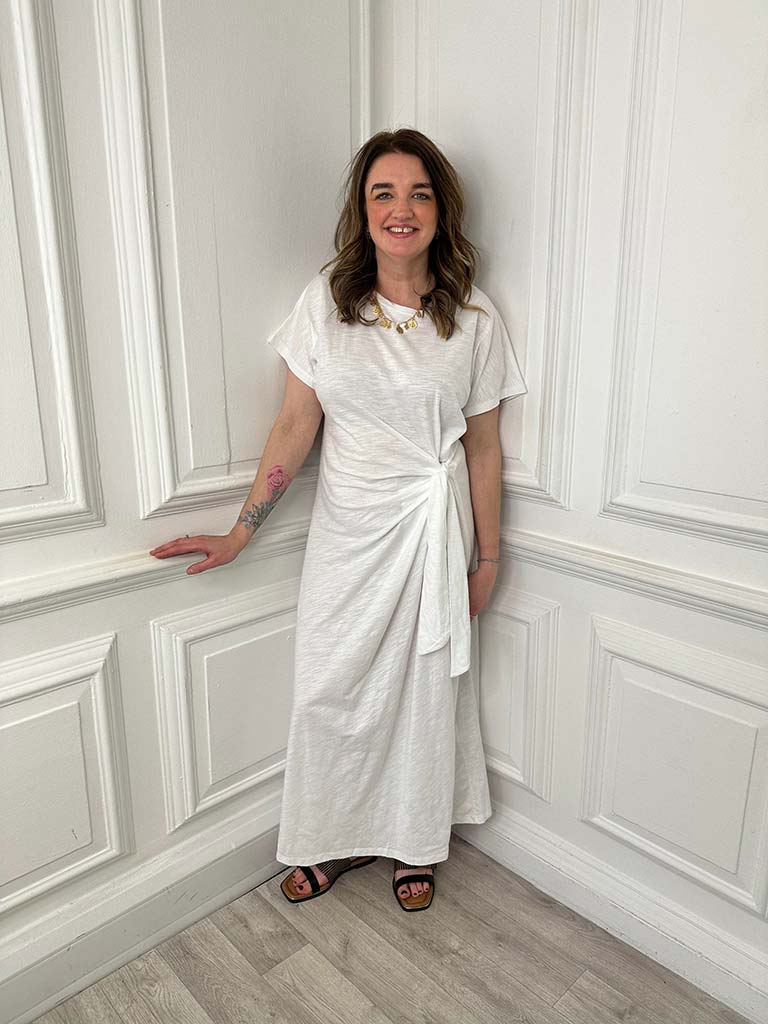 Cotton T-Shirt Maxi Dress - White
