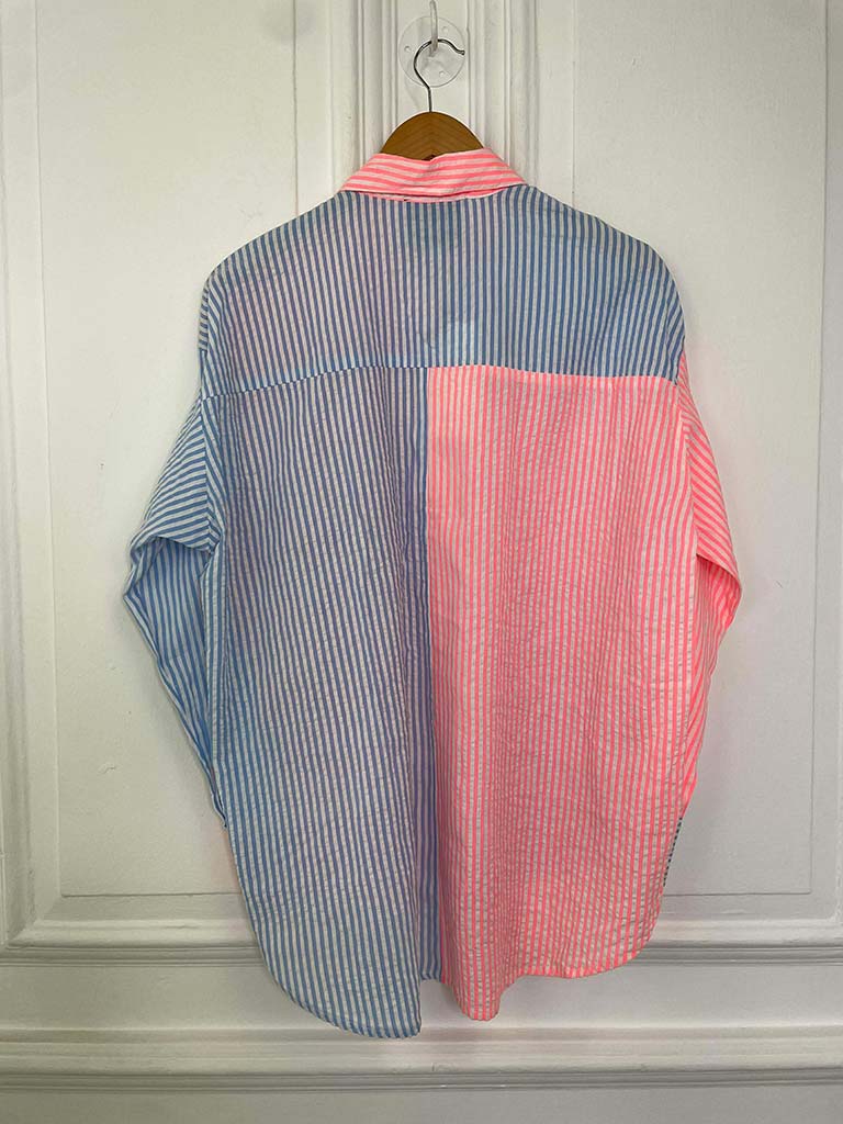 Stripe Love Shirt - Blue & Neon