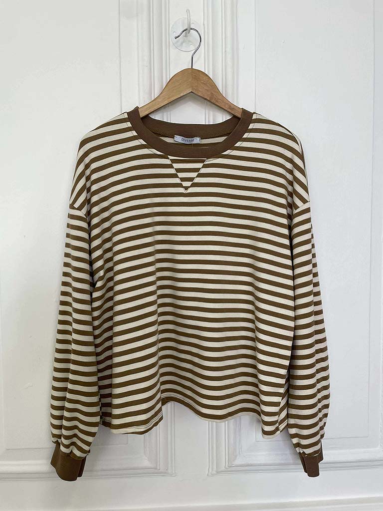 Breton Stripe Top - Camel