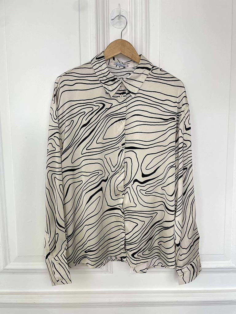 Swirl Silk Feel Shirt - Ivory