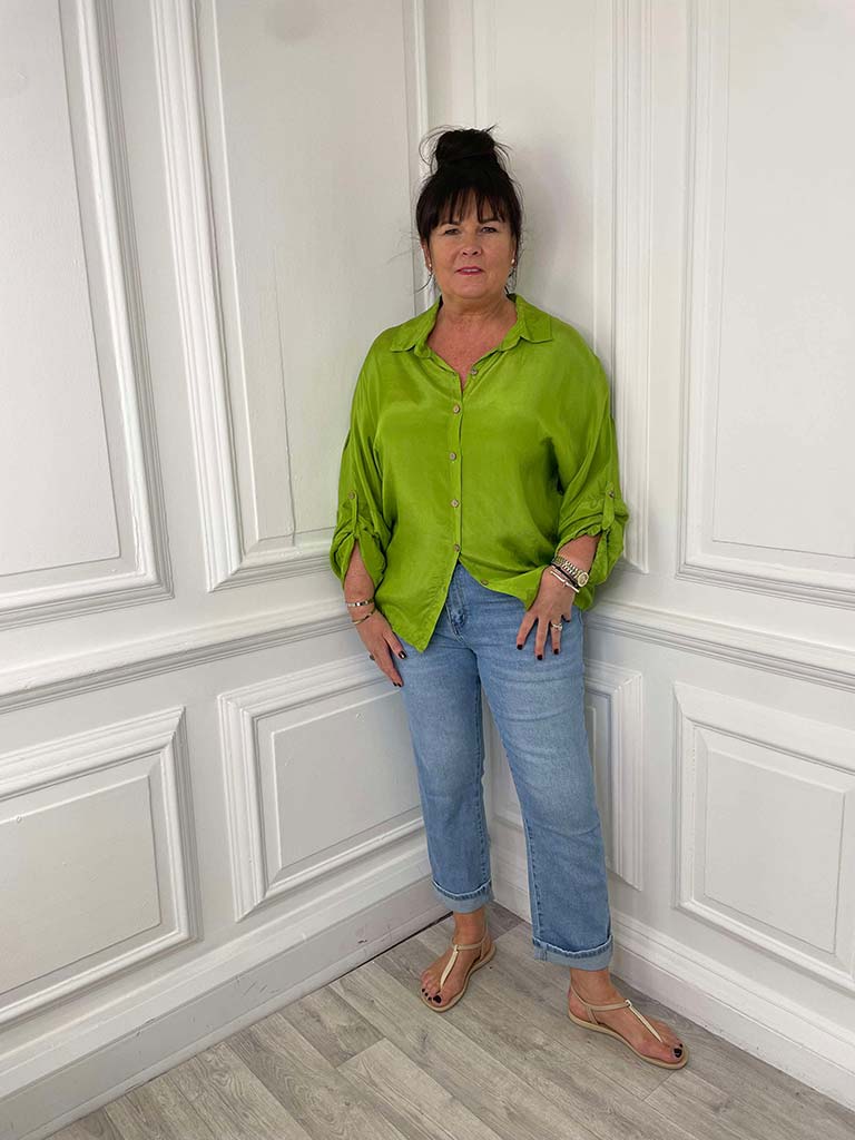 Silk Feel Classic Shirt - Avocado