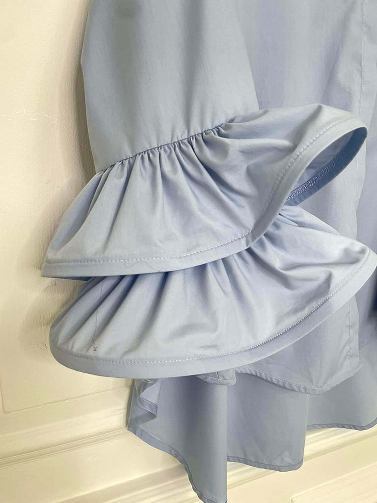 Malissa J Frill Sleeve Shirt - Powder Blue