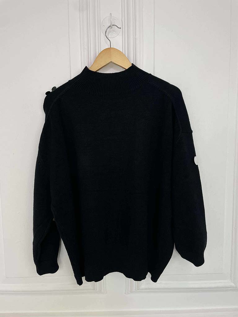 Malissa J Sequin Disc Knit - Black