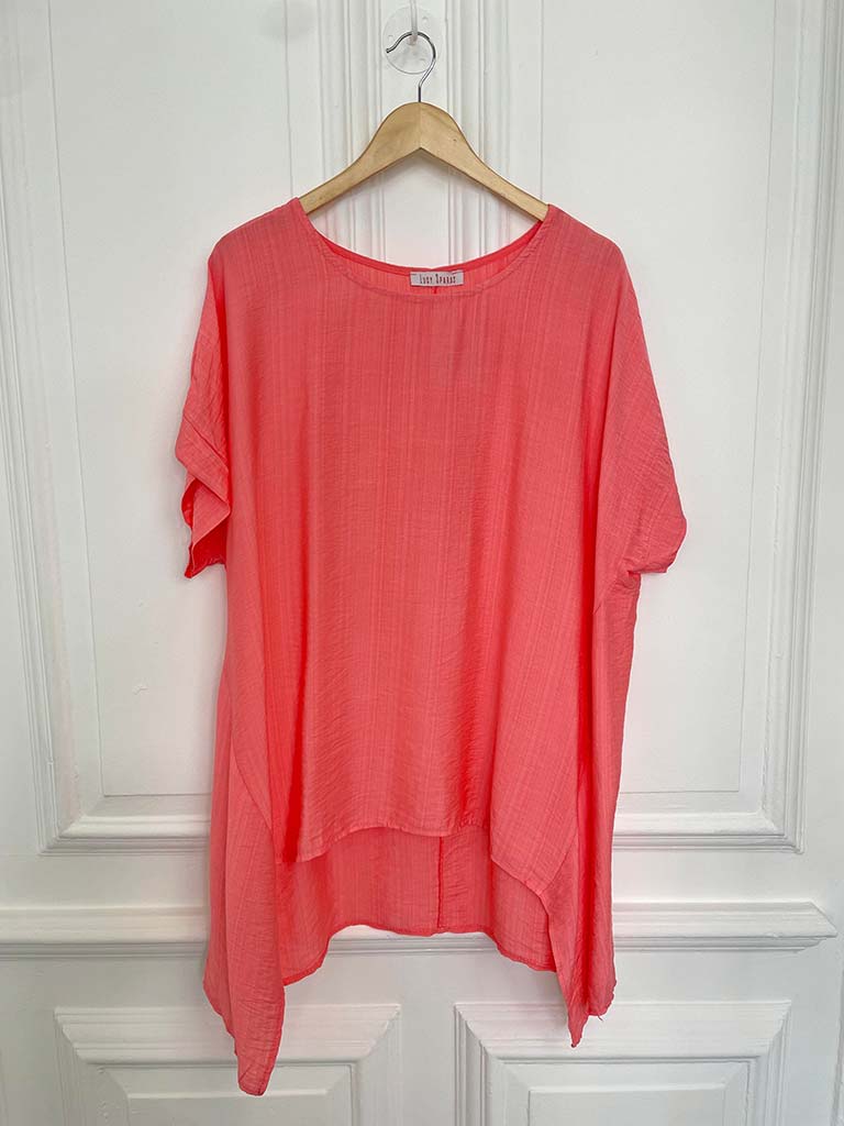Dipped Swing Tunic - Coral