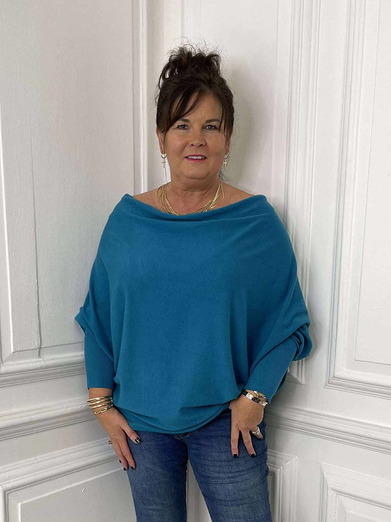 Malissa J Button Back Knit - Teal