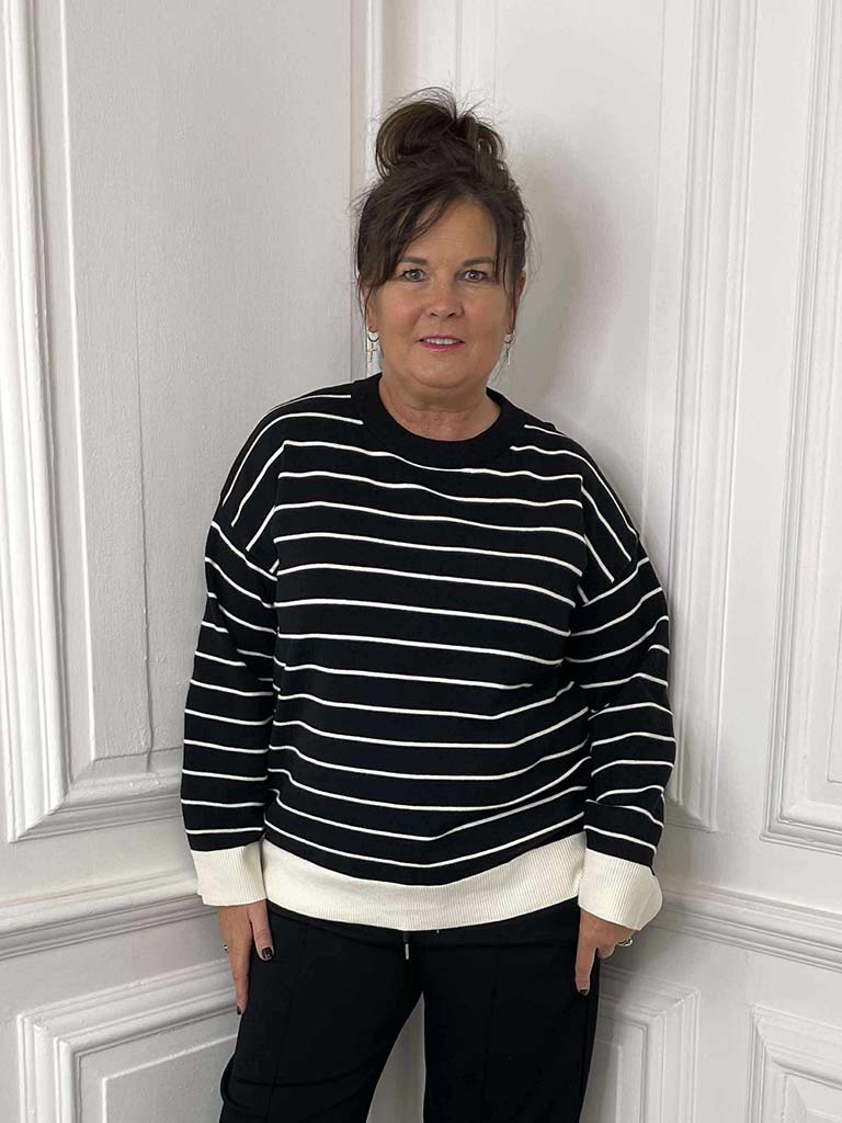 Riviera Stripe Knit - Black
