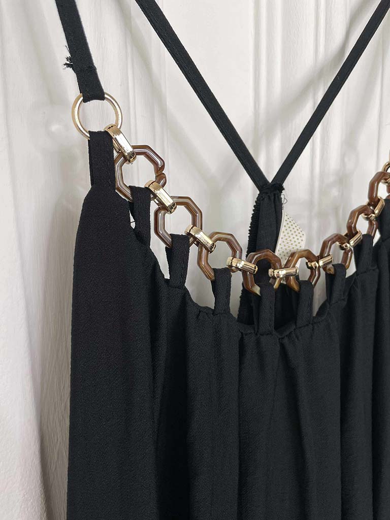 Chain Detail Maxi Dress - Black
