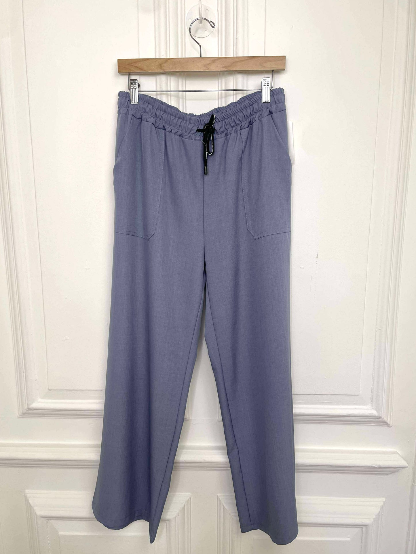 Sports Luxe Wide Leg Trousers - Denim