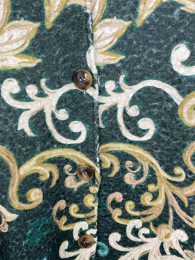 Baroque Print Coat - Forest