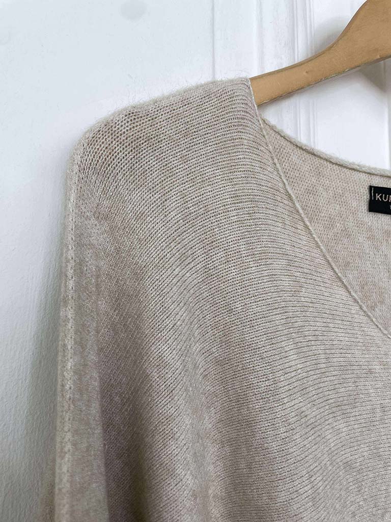 Exposed Seam Batwing Knit - Stone