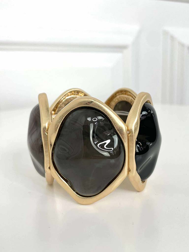 Brushed Gold Bracelet - Black
