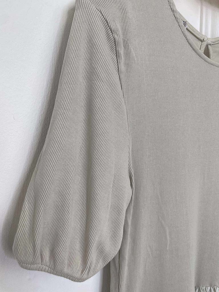 Crinkle T-Shirt Dress - Stone