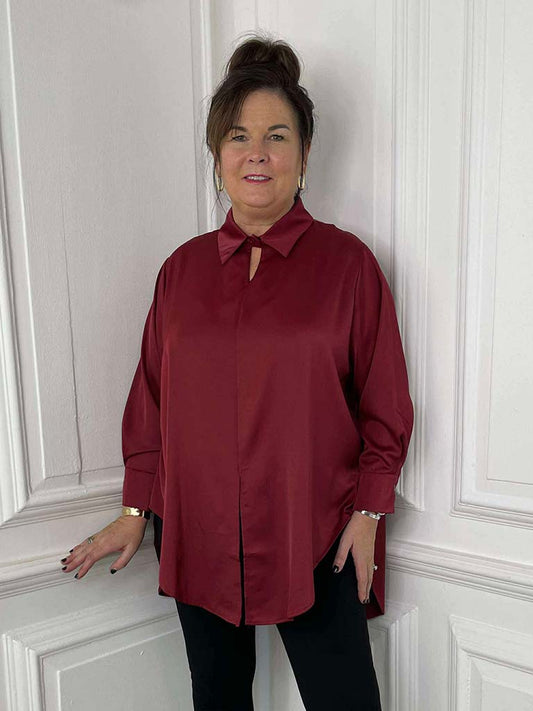 Lusso Silk Feel Shirt - Merlot
