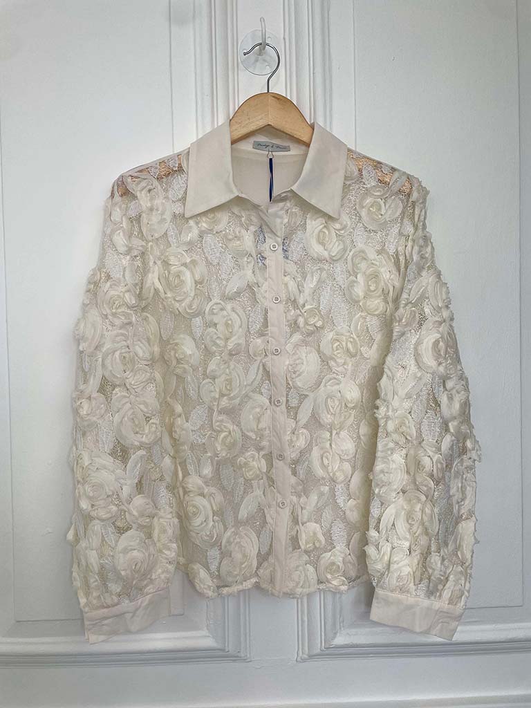 Ivory Rose Mesh Shirt