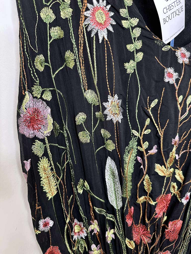 Wildflower Silk Mix Dress - Black